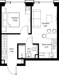 1-BD Apartment Sale, 36.51平方米 at SET, Vereyskaya Street, Moscow, Russia #3