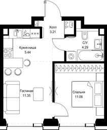 1-BD Apartment Sale, 35.35平方米 at SET, Vereyskaya Street, Moscow, Russia #2 1-BD Apartment Sale, 35.35平方米 at SET, Vereyskaya Street, Moscow, Russia #2