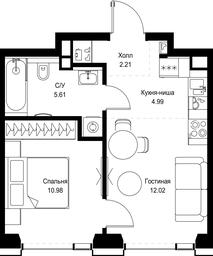 1-BD Apartment Sale, 35.81 sq. m. at SET, Vereyskaya Street, Moscow, Russia #3 1-BD Apartment Sale, 35.81 sq. m. at SET, Vereyskaya Street, Moscow, Russia #3