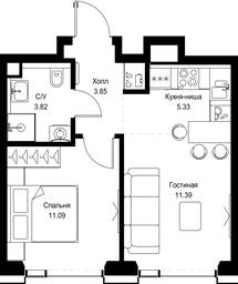 1-BD Apartment Sale, 35.48平方米 at SET, Vereyskaya Street, Moscow, Russia #2
