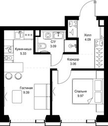 1-BD Apartment Sale, 34.93 sq. m. at SET, Vereyskaya Street, Moscow, Russia #3 1-BD Apartment Sale, 34.93 sq. m. at SET, Vereyskaya Street, Moscow, Russia #3