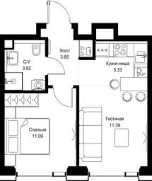 1-BD Apartment Sale, 35.48平方米 at SET, Vereyskaya Street, Moscow, Russia #3 1-BD Apartment Sale, 35.48平方米 at SET, Vereyskaya Street, Moscow, Russia #3
