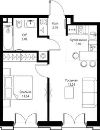 1-BD Apartment Sale, 42.11平方米 at SET, Vereyskaya Street, Moscow, Russia #2 1-BD Apartment Sale, 42.11平方米 at SET, Vereyskaya Street, Moscow, Russia #2