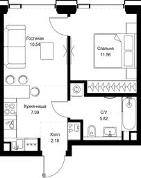 1-BD Apartment Sale, 37.19平方米 at SET, Vereyskaya Street, Moscow, Russia #4
