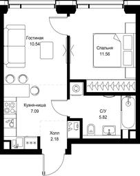 1-BD Apartment Sale, 37.19平方米 at SET, Vereyskaya Street, Moscow, Russia #4