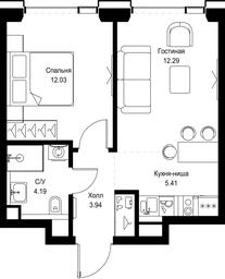 1-BD Apartment Sale, 37.86平方米 at SET, Vereyskaya Street, Moscow, Russia #3