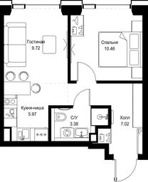 1-BD Apartment Sale, 36.55平方米 at SET, Vereyskaya Street, Moscow, Russia #3 1-BD Apartment Sale, 36.55平方米 at SET, Vereyskaya Street, Moscow, Russia #3