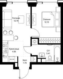 1-BD Apartment Sale, 36.65平方米 at SET, Vereyskaya Street, Moscow, Russia #2