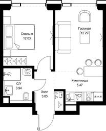 1-BD Apartment Sale, 37.58平方米 at SET, Vereyskaya Street, Moscow, Russia #2 1-BD Apartment Sale, 37.58平方米 at SET, Vereyskaya Street, Moscow, Russia #2