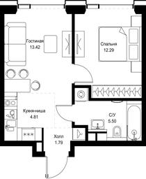 1-BD Apartment Sale, 37.81平方米 at SET, Vereyskaya Street, Moscow, Russia #4