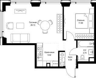 1-BD Apartment Sale, 51.49 sq. m. at SET, Vereyskaya Street, Moscow, Russia #4