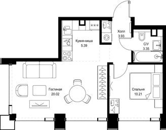 1-BD Apartment Sale, 42.9 sq. m. at SET, Vereyskaya Street, Moscow, Russia #2 1-BD Apartment Sale, 42.9 sq. m. at SET, Vereyskaya Street, Moscow, Russia #2