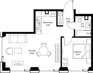 1-BD Apartment Sale, 48.94 sq. m. at SET, Vereyskaya Street, Moscow, Russia #3 1-BD Apartment Sale, 48.94 sq. m. at SET, Vereyskaya Street, Moscow, Russia #3