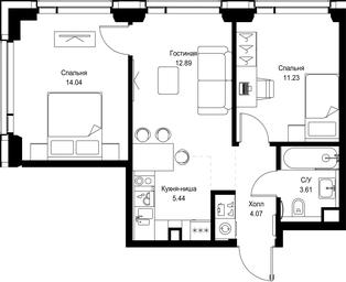 2-BD Apartment Sale, 51.28 sq. m. at SET, Vereyskaya Street, Moscow, Russia #3 2-BD Apartment Sale, 51.28 sq. m. at SET, Vereyskaya Street, Moscow, Russia #3