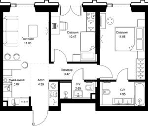 2-BD Apartment Sale, 56.08平方米 at SET, Vereyskaya Street, Moscow, Russia #3 2-BD Apartment Sale, 56.08平方米 at SET, Vereyskaya Street, Moscow, Russia #3