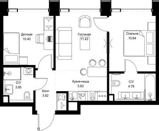 2-BD Apartment Sale, 50.66 sq. m. at SET, Vereyskaya Street, Moscow, Russia #3 2-BD Apartment Sale, 50.66 sq. m. at SET, Vereyskaya Street, Moscow, Russia #3