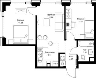 2-BD Apartment Sale, 51.28 sq. m. at SET, Vereyskaya Street, Moscow, Russia #3 2-BD Apartment Sale, 51.28 sq. m. at SET, Vereyskaya Street, Moscow, Russia #3