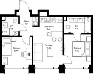 2-BD Apartment Sale, 47.87 sq. m. at SET, Vereyskaya Street, Moscow, Russia #3 2-BD Apartment Sale, 47.87 sq. m. at SET, Vereyskaya Street, Moscow, Russia #3