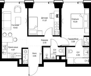 2-BD Apartment Sale, 55.19平方米 at SET, Vereyskaya Street, Moscow, Russia #2 2-BD Apartment Sale, 55.19平方米 at SET, Vereyskaya Street, Moscow, Russia #2