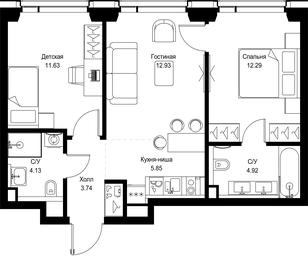 2-BD Apartment Sale, 55.49 sq. m. at SET, Vereyskaya Street, Moscow, Russia #3 2-BD Apartment Sale, 55.49 sq. m. at SET, Vereyskaya Street, Moscow, Russia #3