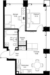2-BD Apartment Sale, 52.73平方米 at SET, Vereyskaya Street, Moscow, Russia #2