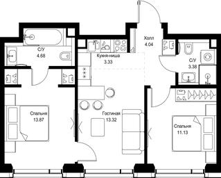2-BD Apartment Sale, 53.75 sq. m. at SET, Vereyskaya Street, Moscow, Russia #3 2-BD Apartment Sale, 53.75 sq. m. at SET, Vereyskaya Street, Moscow, Russia #3