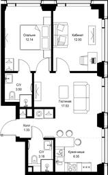 2-BD Apartment Sale, 56.53 sq. m. at SET, Vereyskaya Street, Moscow, Russia #4