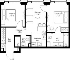 2-BD Apartment Sale, 53.79 sq. m. at SET, Vereyskaya Street, Moscow, Russia #3 2-BD Apartment Sale, 53.79 sq. m. at SET, Vereyskaya Street, Moscow, Russia #3