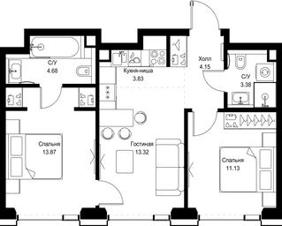 2-BD Apartment Sale, 54.36 sq. m. at SET, Vereyskaya Street, Moscow, Russia #3 2-BD Apartment Sale, 54.36 sq. m. at SET, Vereyskaya Street, Moscow, Russia #3