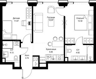 2-BD Apartment Sale, 55.6 sq. m. at SET, Vereyskaya Street, Moscow, Russia #4