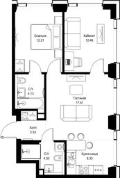 2-BD Apartment Sale, 59.4 sq. m. at SET, Vereyskaya Street, Moscow, Russia #2 2-BD Apartment Sale, 59.4 sq. m. at SET, Vereyskaya Street, Moscow, Russia #2