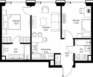 2-BD Apartment Sale, 55.65 sq. m. at SET, Vereyskaya Street, Moscow, Russia #4