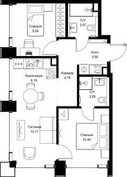 2-BD Apartment Sale, 52.08平方米 at SET, Vereyskaya Street, Moscow, Russia #2 2-BD Apartment Sale, 52.08平方米 at SET, Vereyskaya Street, Moscow, Russia #2