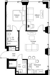 2-BD Apartment Sale, 59.4平方米 at SET, Vereyskaya Street, Moscow, Russia #3 2-BD Apartment Sale, 59.4平方米 at SET, Vereyskaya Street, Moscow, Russia #3