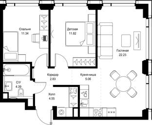 2-BD Apartment Sale, 62.22平方米 at SET, Vereyskaya Street, Moscow, Russia #2 2-BD Apartment Sale, 62.22平方米 at SET, Vereyskaya Street, Moscow, Russia #2