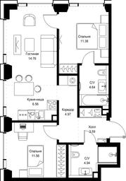 2-BD Apartment Sale, 62.4 sq. m. at SET, Vereyskaya Street, Moscow, Russia #3 2-BD Apartment Sale, 62.4 sq. m. at SET, Vereyskaya Street, Moscow, Russia #3