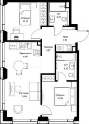 2-BD Apartment Sale, 59.4 sq. m. at SET, Vereyskaya Street, Moscow, Russia #4