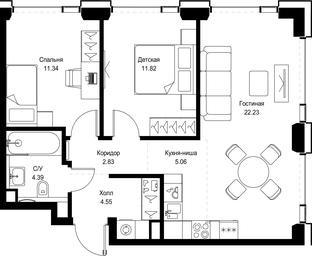 2-BD Apartment Sale, 62.22平方米 at SET, Vereyskaya Street, Moscow, Russia #4