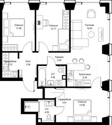 3-BD Apartment Sale, 81.48平方米 at SET, Vereyskaya Street, Moscow, Russia #3
