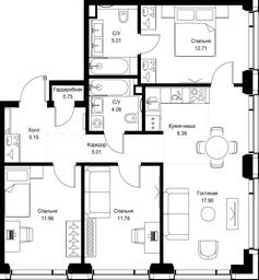 3-BD Apartment Sale, 80.74平方米 at SET, Vereyskaya Street, Moscow, Russia #3 3-BD Apartment Sale, 80.74平方米 at SET, Vereyskaya Street, Moscow, Russia #3