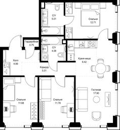 3-BD Apartment Sale, 80.33平方米 at SET, Vereyskaya Street, Moscow, Russia #2 3-BD Apartment Sale, 80.33平方米 at SET, Vereyskaya Street, Moscow, Russia #2