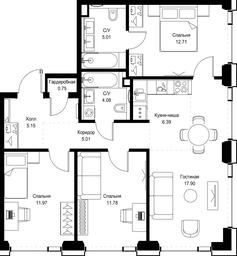 3-BD Apartment Sale, 80.75平方米 at SET, Vereyskaya Street, Moscow, Russia #2 3-BD Apartment Sale, 80.75平方米 at SET, Vereyskaya Street, Moscow, Russia #2