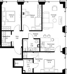 3-BD Apartment Sale, 83.06平方米 at SET, Vereyskaya Street, Moscow, Russia #2 3-BD Apartment Sale, 83.06平方米 at SET, Vereyskaya Street, Moscow, Russia #2