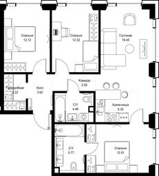 3-BD Apartment Sale, 82.14平方米 at SET, Vereyskaya Street, Moscow, Russia #3