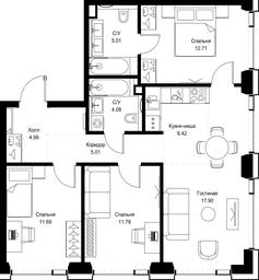 Продажа 3-комн. квартиры, 79,59 м² в ЖК «SET (Сет)», Верейская улица, Москва, Россия #2 Продажа 3-комн. квартиры, 79,59 м² в ЖК «SET (Сет)», Верейская улица, Москва, Россия #2