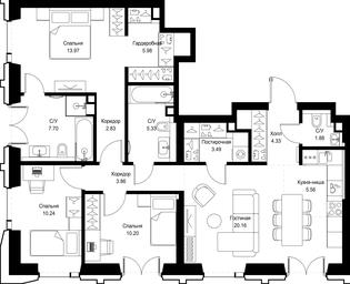 3-BD Apartment Sale, 95.53 sq. m. at SET, Vereyskaya Street, Moscow, Russia #2 3-BD Apartment Sale, 95.53 sq. m. at SET, Vereyskaya Street, Moscow, Russia #2