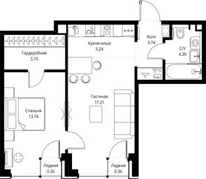 Продажа 1-комн. квартиры, 50,14 м² в ЖК «SET (Сет)», Верейская улица, Москва, Россия #4