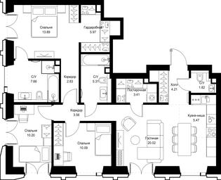 3-BD Apartment Sale, 94.44平方米 at SET, Vereyskaya Street, Moscow, Russia #4