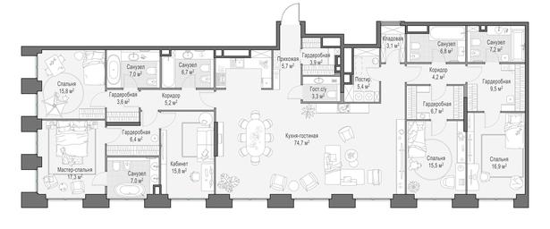 Продажа 4-комн. квартиры, 247,8 м² в ЖК «Роскошный квартал LIFE TIME (ЛАЙФ ТАЙМ)», улица Сергея Макеева, вл11/9с1-10, Москва, Россия #3 Продажа 4-комн. квартиры, 247,8 м² в ЖК «Роскошный квартал LIFE TIME (ЛАЙФ ТАЙМ)», улица Сергея Макеева, вл11/9с1-10, Москва, Россия #3