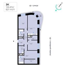 3-BD Apartment Sale, 126.67平方米 at SberCity, zhiloy kompleks Sbersiti, Rublyovo-Arkhangelskoye Microdistrict, Moscow, Russia #4